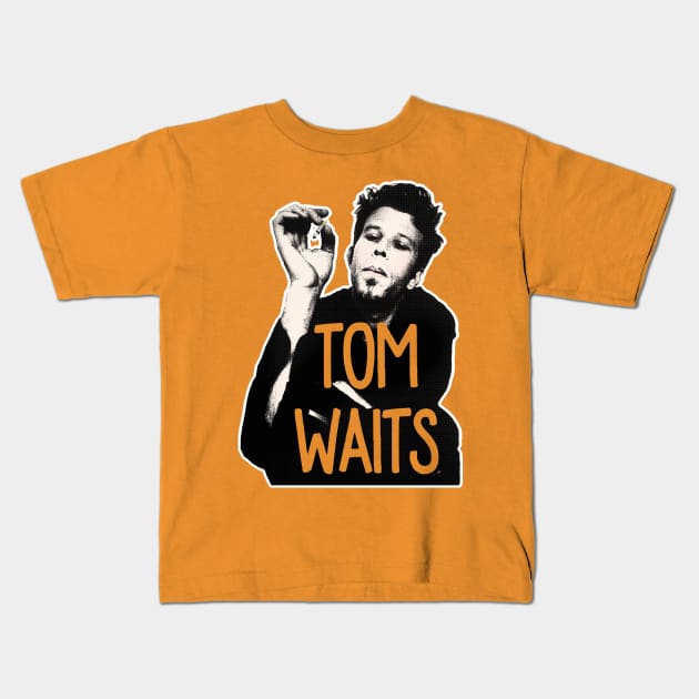 Tom Waits / Retro Styled Fanart Design Kids T-Shirt by DankFutura